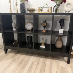 Modern Black Storage Shelf / Bookcase – 15 Width/ 58 Long Inches 