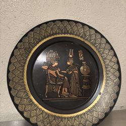 Egyptian Decor Plate “King Tutankhamun & Ankhesenamun”
