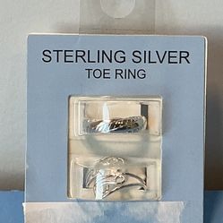 Set of 2 Toe Rings. Sterling Silver. Adjustable. NWOT