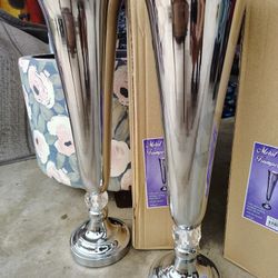 Metal Trumpet Vase