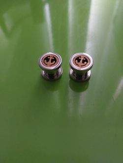 Anchor Design Stainless Steel Ear Plugs Pair