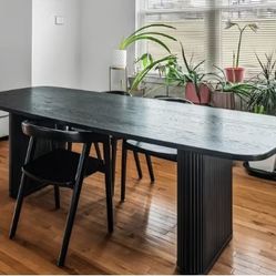 CB2 Black Modern Dining Table – Excellent Condition