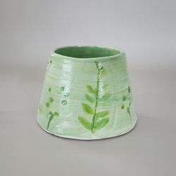 Handmade Ceramic Succulent Planter - Wildflower Design - New