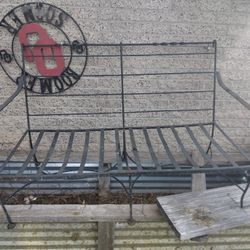 heavy duty wrought iron patio bench