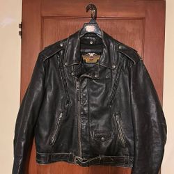 Harley Davidson Vintage Leather Motorcycle Jacket 