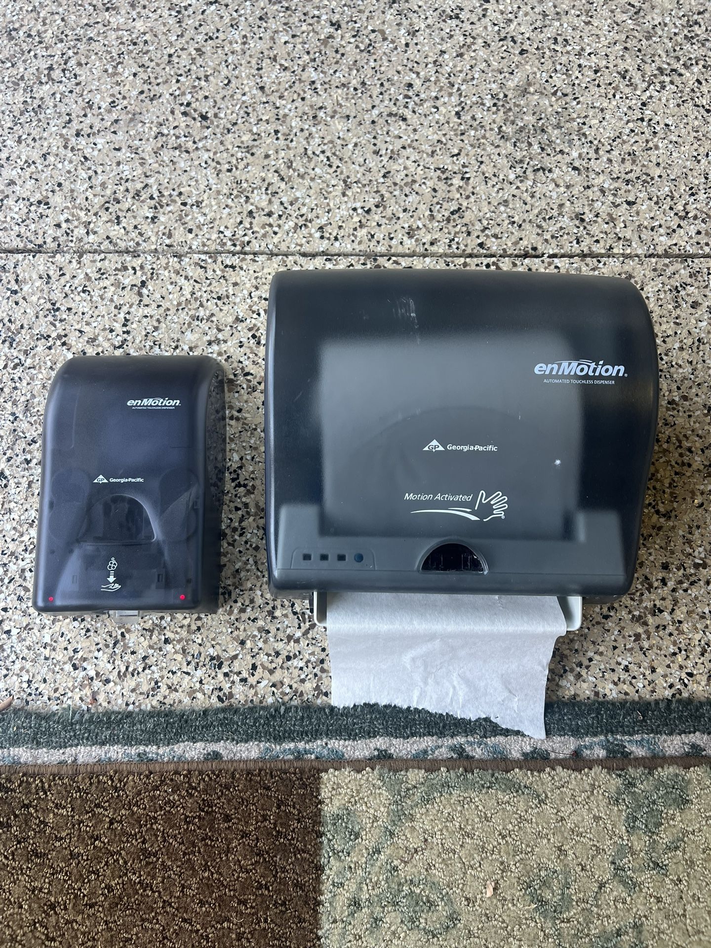 Automatic Paper Towel, Dispenser, And Soap Dispenser.
