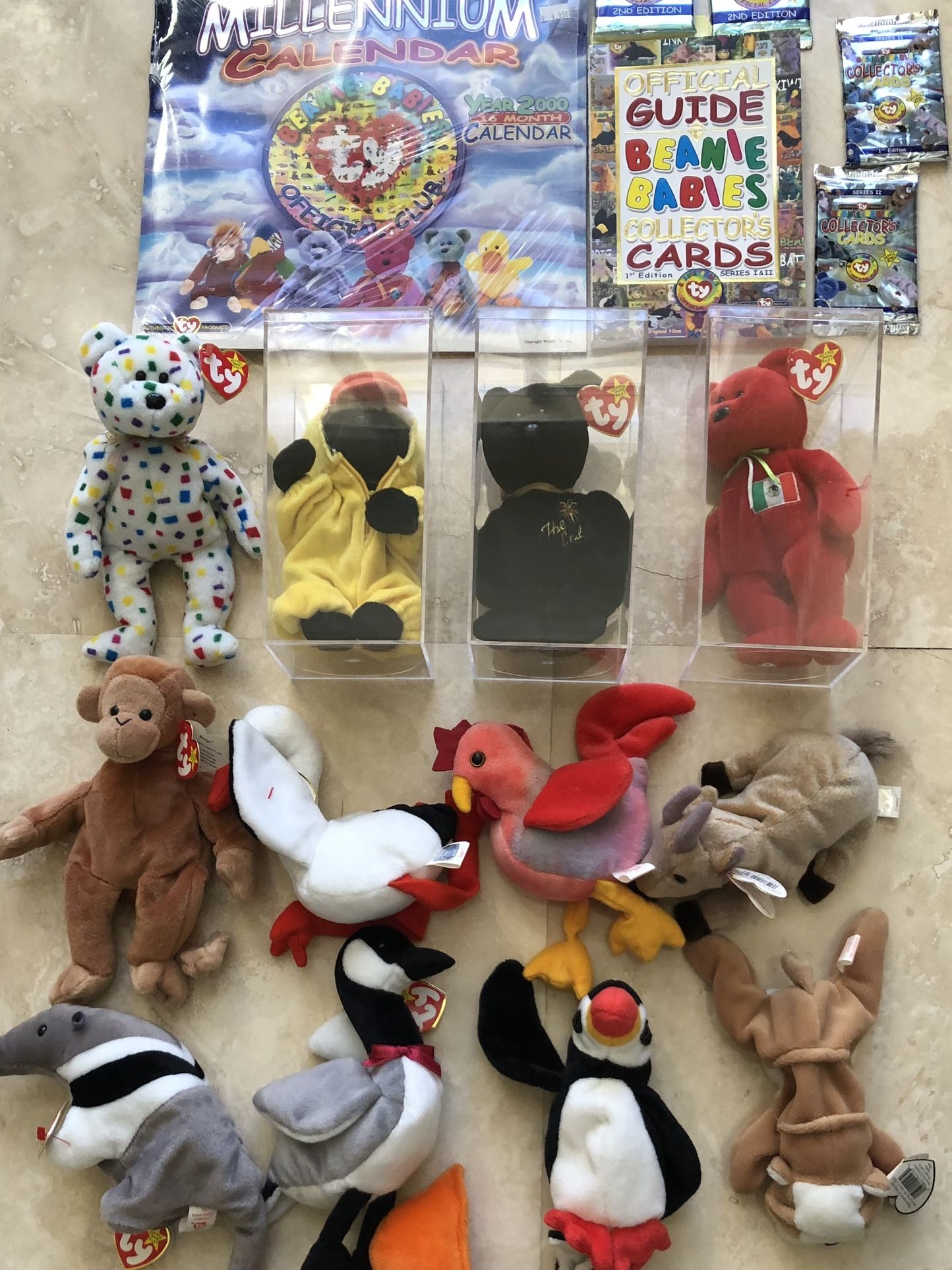 Ty Beanie Babies Collectors Dolls, Calendar, Collectors Cards