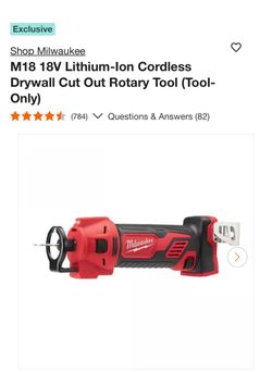 Shop Milwaukee M18 18V Lithium-Ion Cordless Drywall Cut Out Rotary Tool (Tool-Only) Questions & Answers (82)