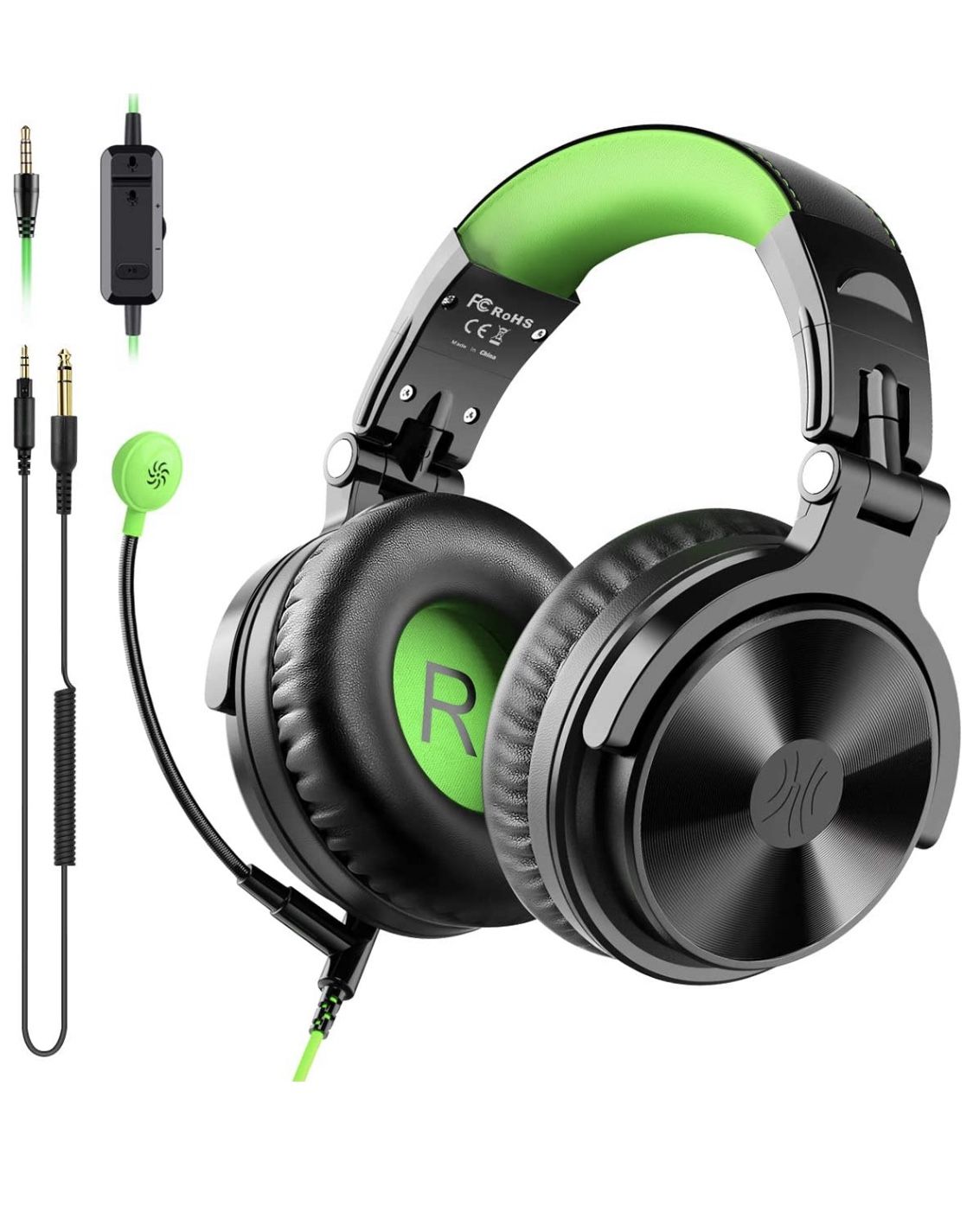 OneOdio Gaming Headsets with Boom Mic - Over Ear DJ Headphones Wired Stereo Sound for Recording Gaming Chatting, 50mm Driver Share-Port Soft Earmuffs