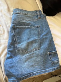Stretchy Denim Utility Shorts