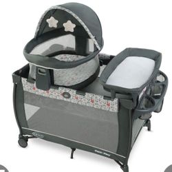 Graco Pack 'N Play Travel Dome LX Playard | Includes Portable Bassinet, Full-Size Infant Bassinet, And Diaper Changer, Annie W/ Raised Mode Annie  Ope