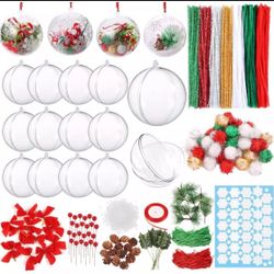 10 Pack Christmas Ball Ornaments 4 inches Clear Plastic Fillable Balls