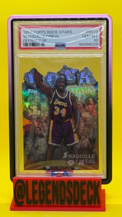 1997 Topps Rock Stars Refractor Shaquille O’Neal PSA 10 Lakers HOF