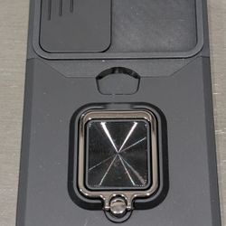Black Ring Kickstand Case For Samsung Galaxy S25 Plus 6.7 Inch