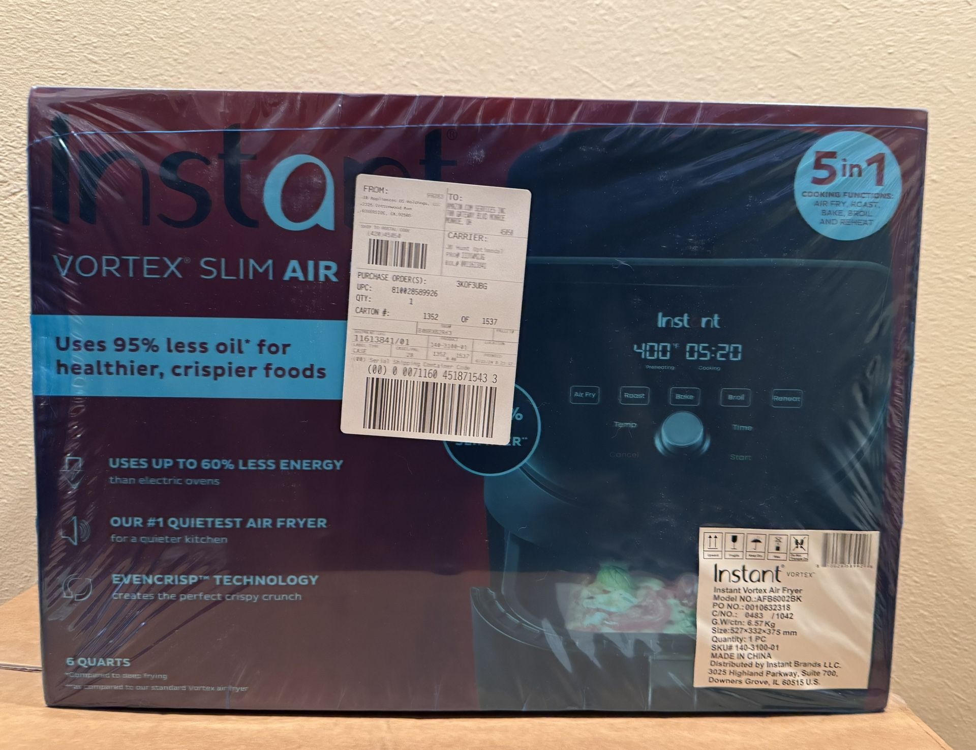 Instant Pot Vortex Slim XL 6QT Air Fryer