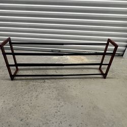 Expandable 3-Tier Shoe Rack – Wood & Metal Shoe Organizer