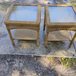 2 Wicker End  Tables
