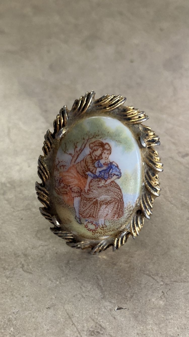 Vintage Porcelain Ring