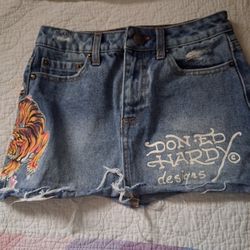 Ed Hardy Denim Skirt Size XS