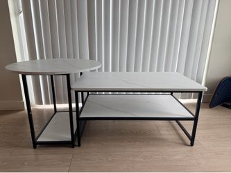 Move out sale - 48IN Faux Marble Wood Coffee Table - Detachable