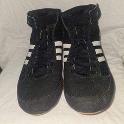 Adidas Boxing Boots High Top Ring Shoes Black Men's Size 6 AAQ3327