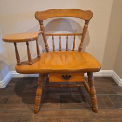 Antique Wood School Chair