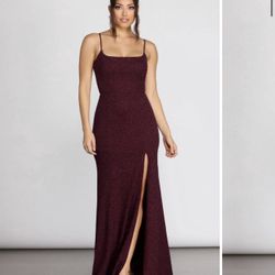 Burgundy Glitter Dress