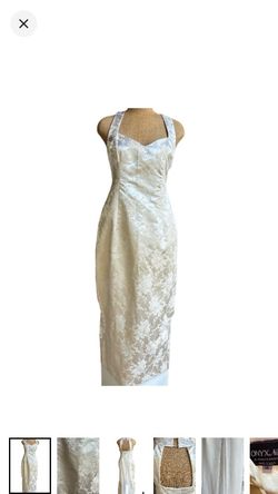 Onyx Nite Brocade Satin Gown, size 14