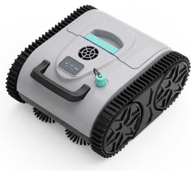 Cordless Pool Cleaner Robot for Wall & Waterline Cleaning, Automatic Pool Vacuum Cleaner for Inground & Above Ground Pools up to 3200 sq.ft, 120 Mins 