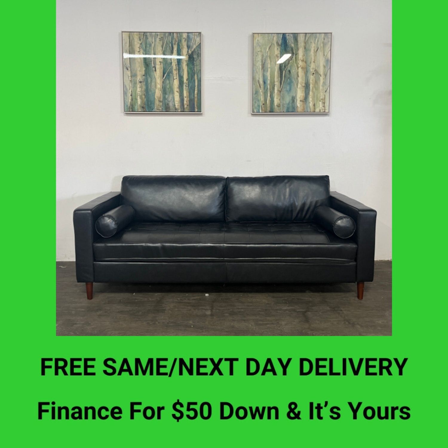 Leather Sofa Couch MCM | Free Delivery!