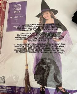 Girls Witch Halloween Costume Size 4-6