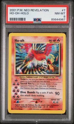2001 POKEMON NEO REVELATION #7 HO-OH-HOLO PSA 8