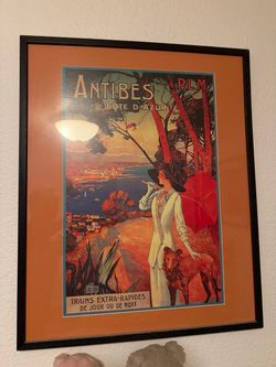 Antibes Côte d'Azur Vintage Travel Poster Framed
