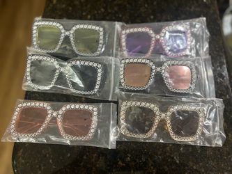 Oversized Square Rhinestone Sunglasses