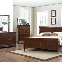 4 PC BEDROOM SET NEW IN BOX (MATTRESS AND CHEST SOLD SEPARATELY)