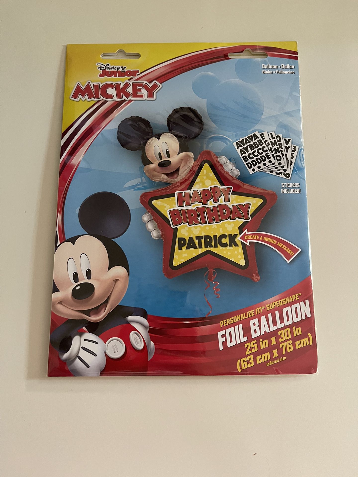 Mickey Foil Balloon Personalize With Name