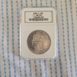 1880 Uncirculated Morgan Silver $1 NGC 64  + 1 Free OZ pure Silver