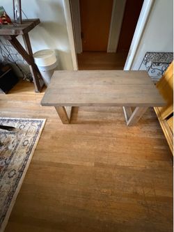 Handmade gray stained coffee table