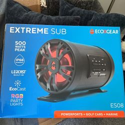 Brand New EcoXGear 500W Bluetooth Subwoofer – Wireless, LED Party Lights, Sealed Box
