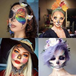 26 Colors Face Body Paint Kit,Professional SFX Make-up Palette with 6 Glow Colors,Large White Black Pan,Face Paint Kits for Kids and Adults,Face Paint