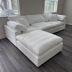 New White Sectional Cloud Couch Sofa