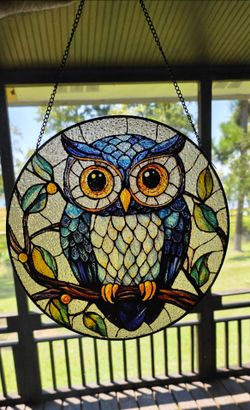 Stained glass owl