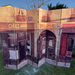 Cute French Cafe Vintage Bicycle Themed Room Divider