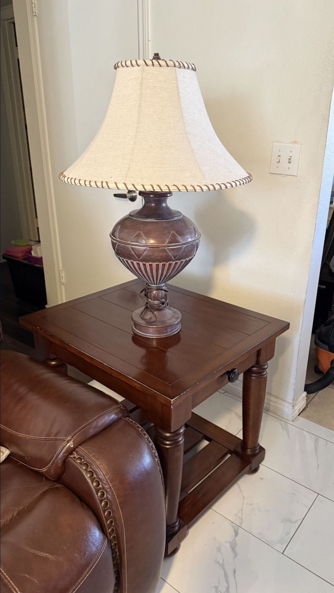 Two Fine Lamps And Two Wooden Drawers