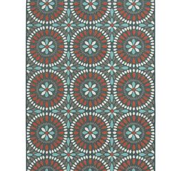 6' x 9' Multi Medallion Polypropylene Outdoor Area Rug