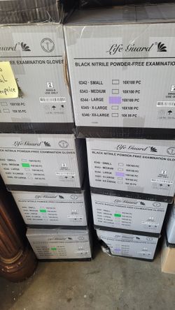 Black Nitrile Examination Gloves 