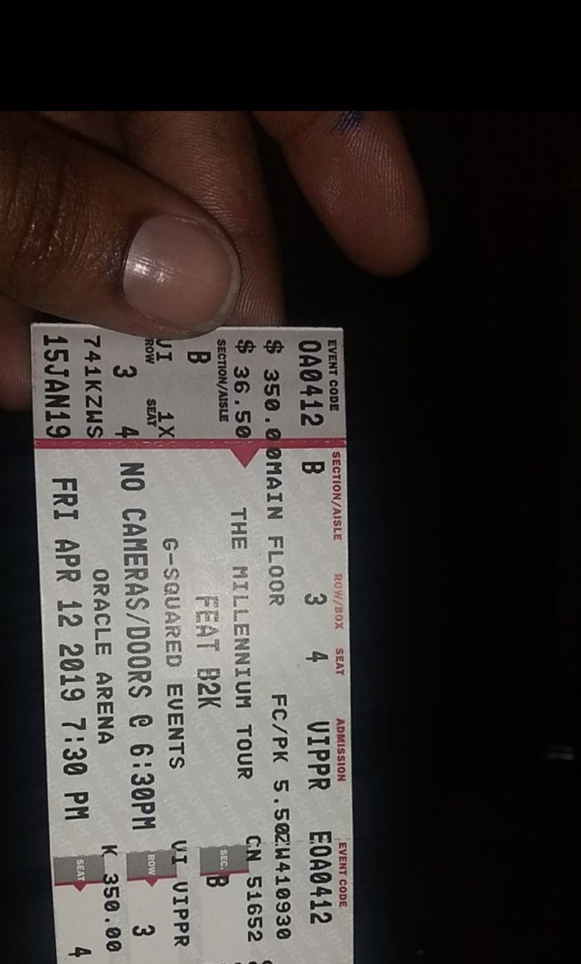 2 B2k VIP Millennium tour tickets. Official and legit