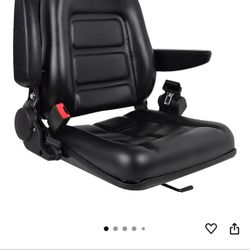 Universal Forklift Seat,Fold Down Tractor Seat with Adjustable Angle Back Arm