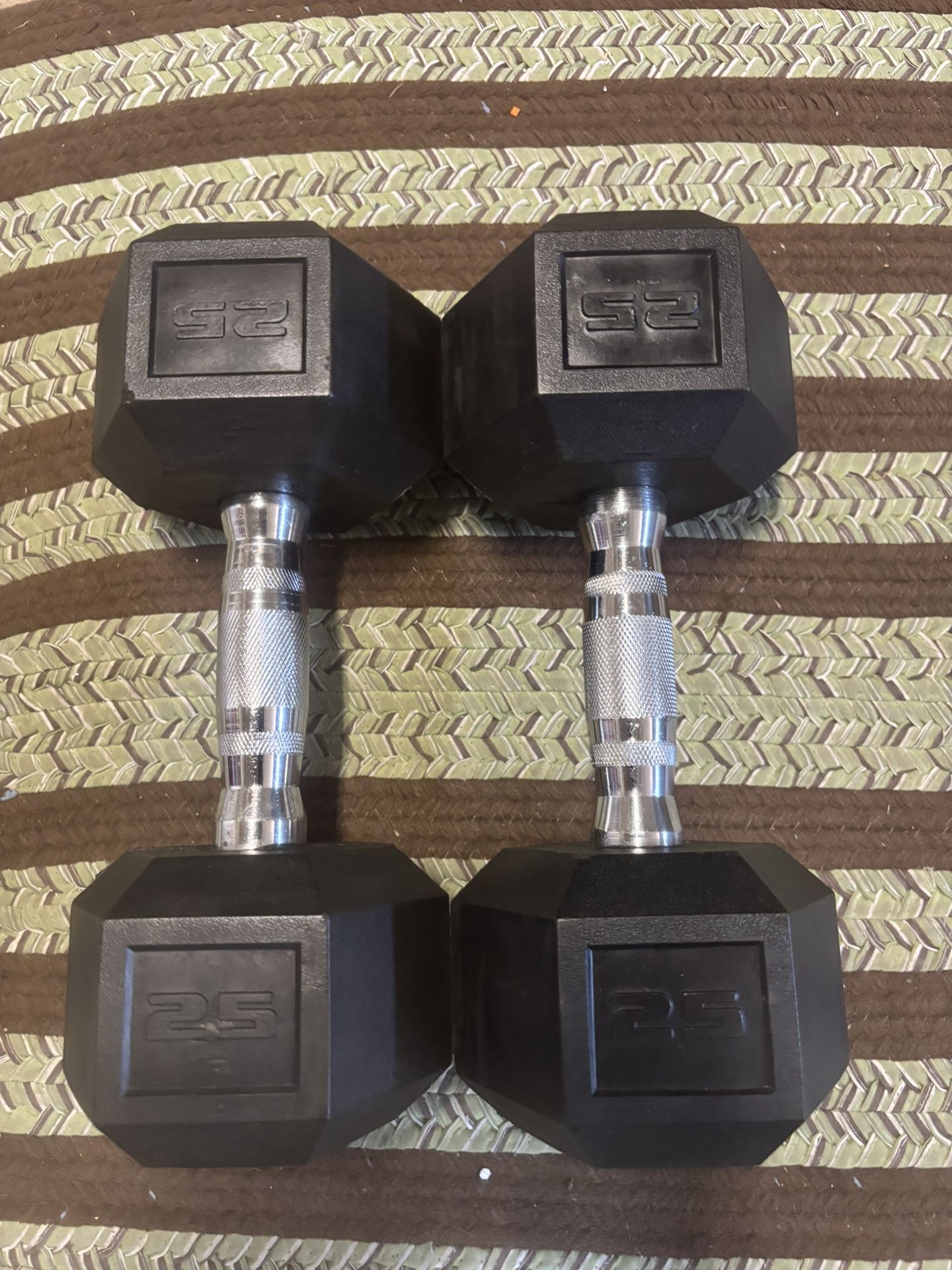 2-25lb Coated Hex Head Dumbbells