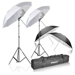EMART 33 inch Reflective Photography Umbrella,Studio Camera~Props~w Adjustable stand